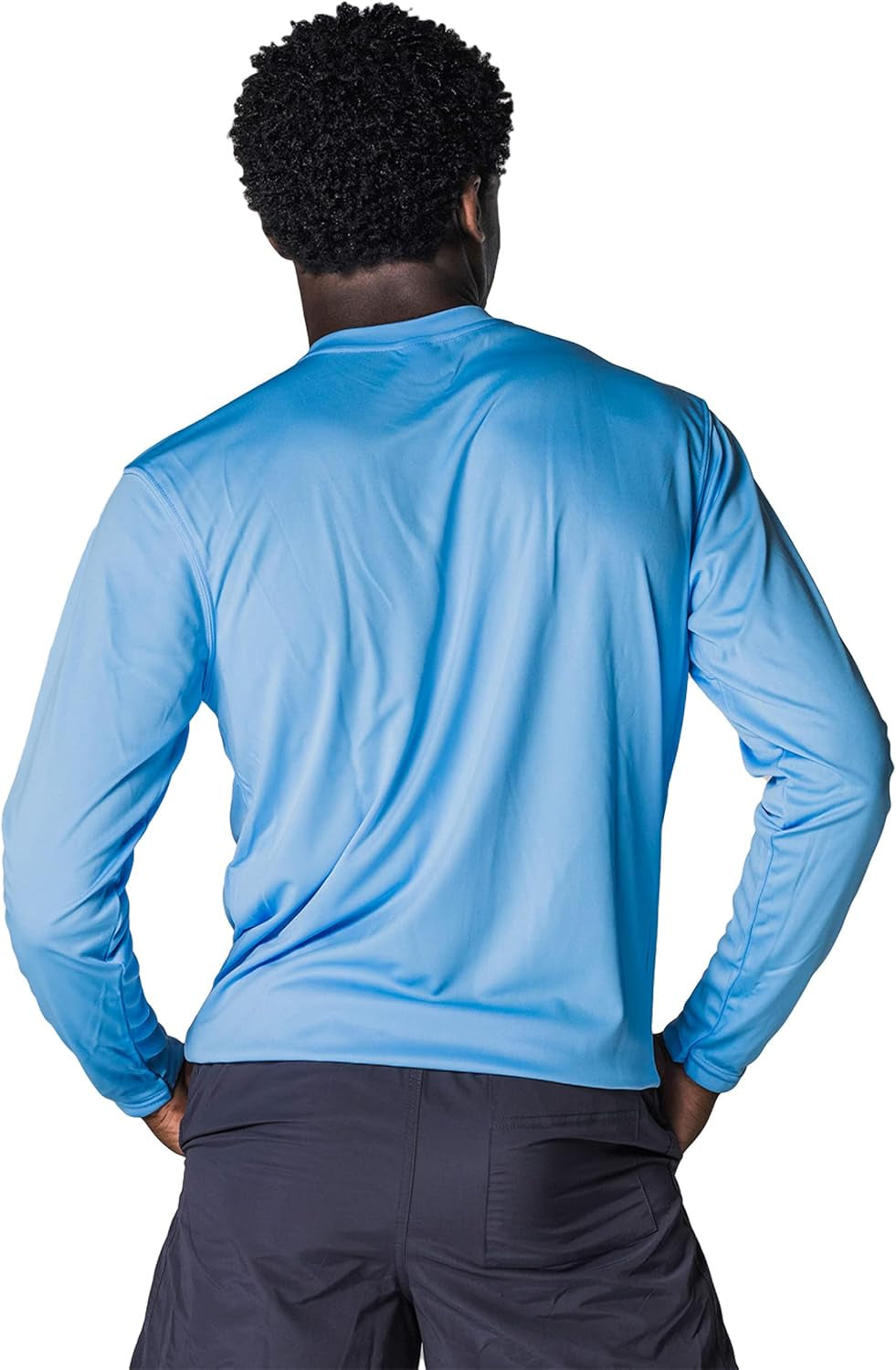Men's Long Sleeve Outdoor T-Shirt with UPF 50+ UV Protection for Fishing, Running, Hiking, and Swimming